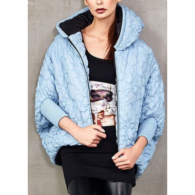 Casual Blue Hooded fashion Duck Down Puffer Jacket Winter