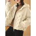 Luxury Beige hooded Patchwork Pockets Winter Duck Down Jackets