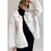 White thick Faux Fur Peter Pan Collar Winter outwear