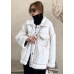 White thick Faux Fur Peter Pan Collar Winter outwear