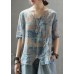 French cotton Tunic stylish Light And Loose Printed Cotton Linen T-Shirt