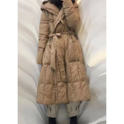 New Khaki Pockets Button Loose Winter Duck Down Jacket