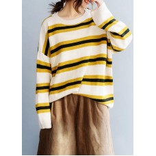 winter yellow knit tops trendy plus size o neck box top